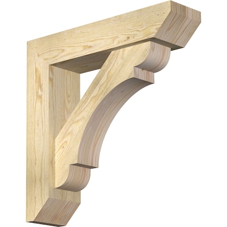 Ekena Millwork Olympic Slat Rough Sawn Bracket w/ Offset Brace, Douglas Fir, 6"W x 24"D x 24"H BKT0604X24X24OLY06RDF